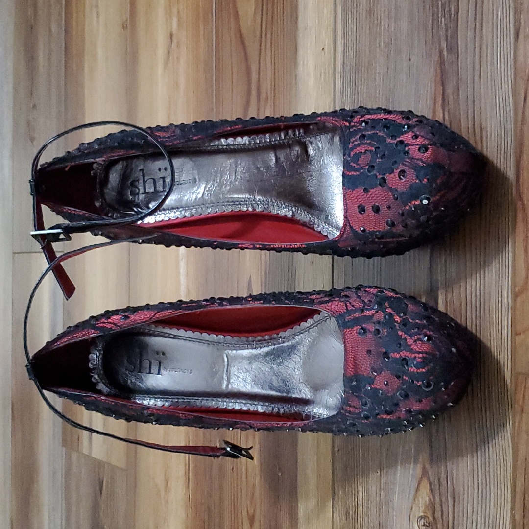 Platform Heels With Rhinestone Accents